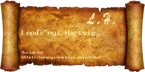 Lepényi Hartvig névjegykártya